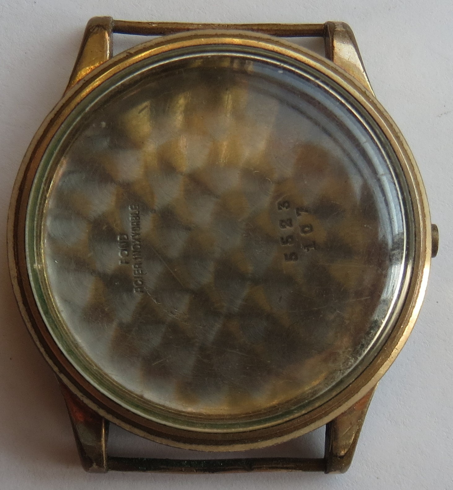 Chronograph mens wristwatch gold plated case 37,5 mm. in diameter