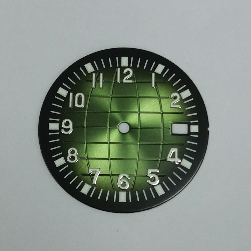 32mm black blue green purple watch dial hand luminous dial fit NH35/36 movement