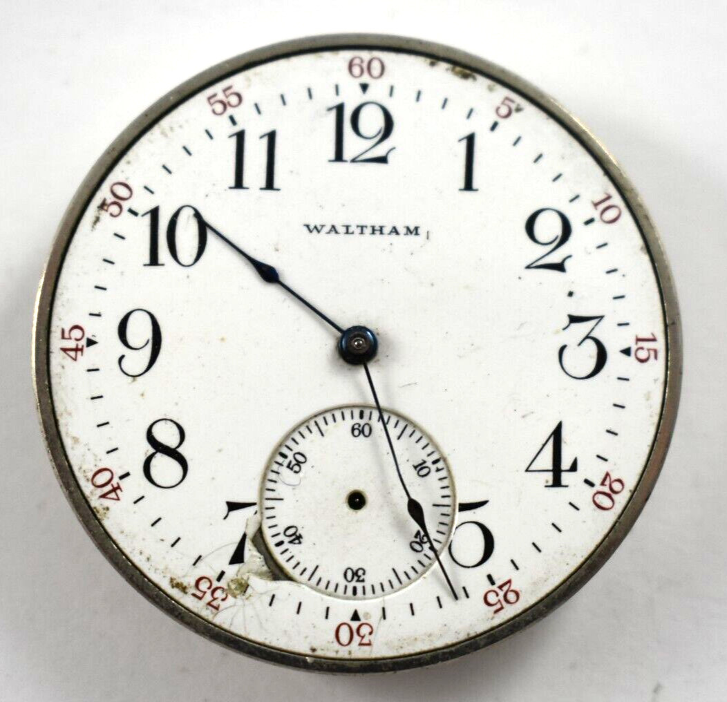 Vintage Waltham Grade 225 12s 17J OF Pocket Watch Movement lot.wc