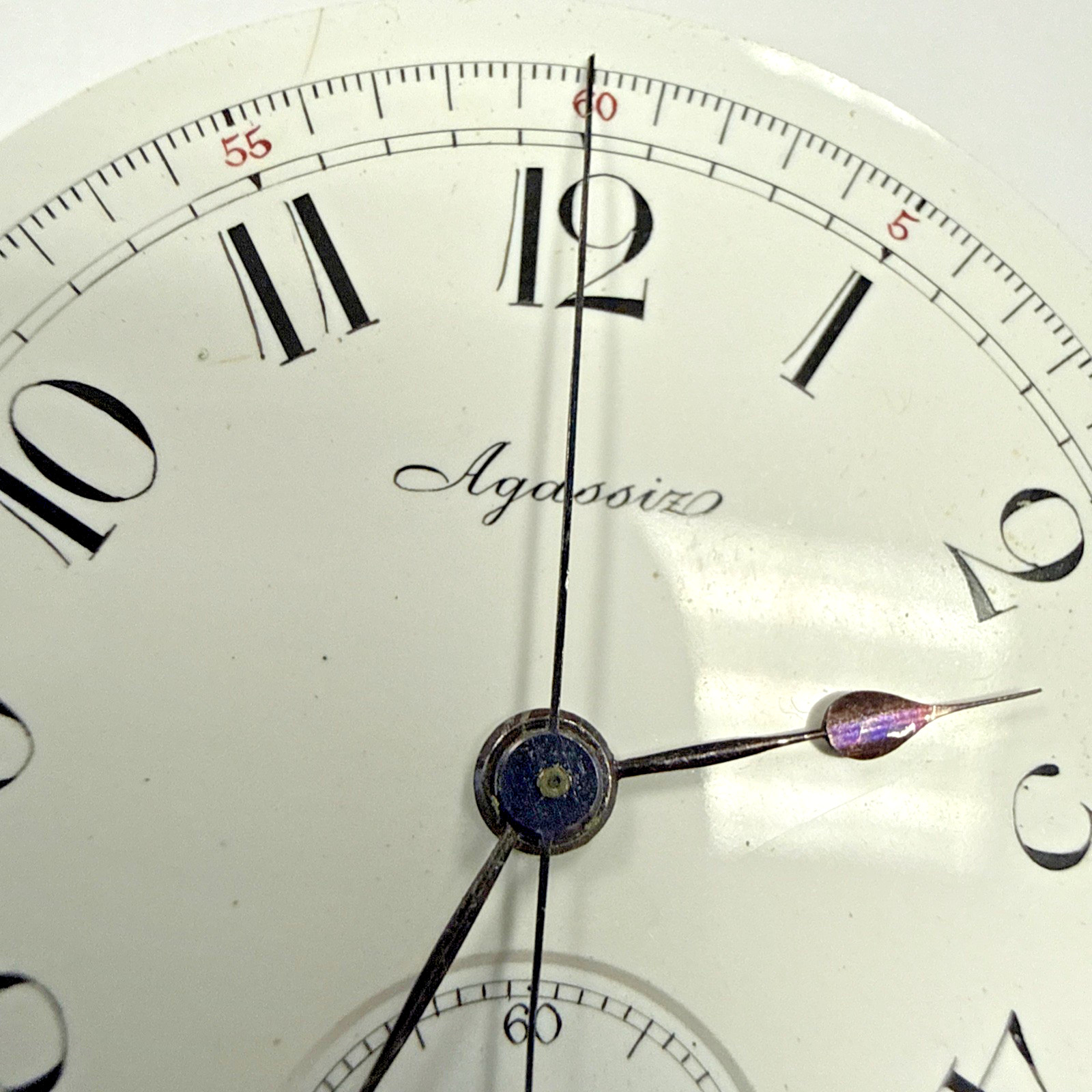 Agassiz Antique 43mm Chronograph Hunter Pocket Watch Movement Swiss Made