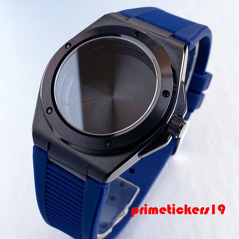 40mm Black PVD Watch Case+Band Sapphire Glass Fit for Engineer Style Watch Build