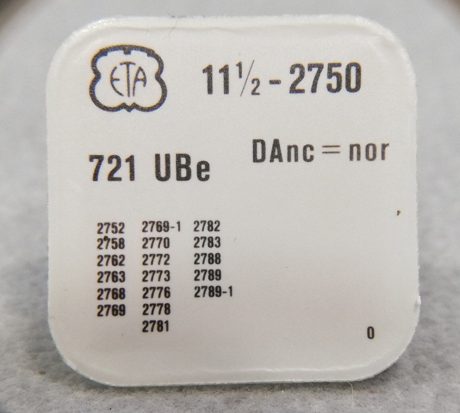 ETA 2788 Original parts NOS