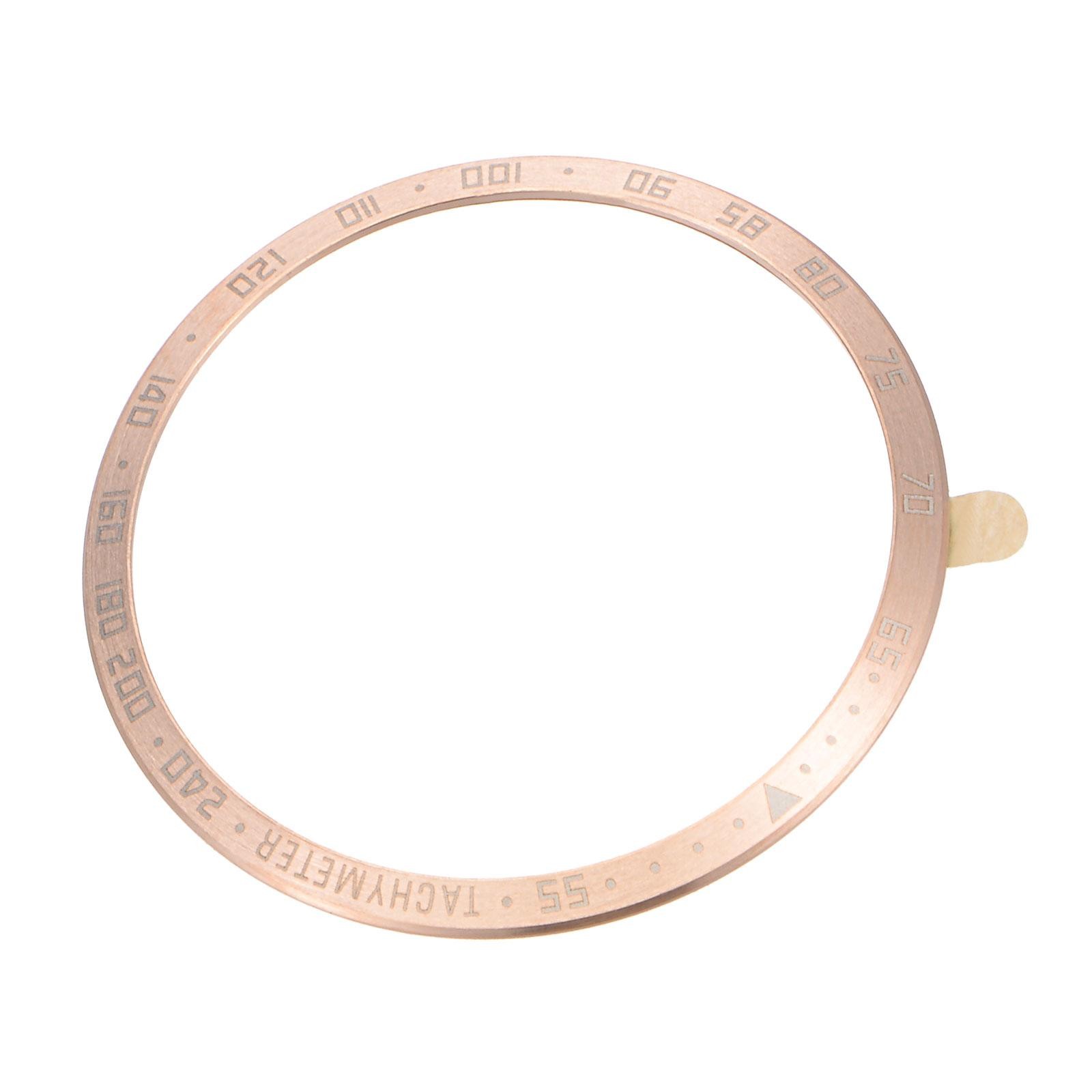 45mm Watch Bezel Adhesive Cover, Style B Stainless Steel PVD, Rose Gold Tone