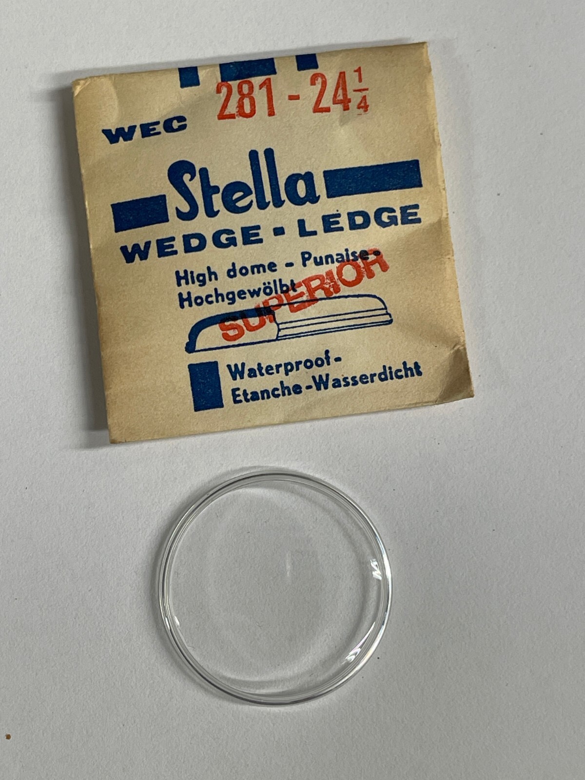 VTG Stella Wedge Ledge High Dome Watch Crystal WEC 281 24 1/4