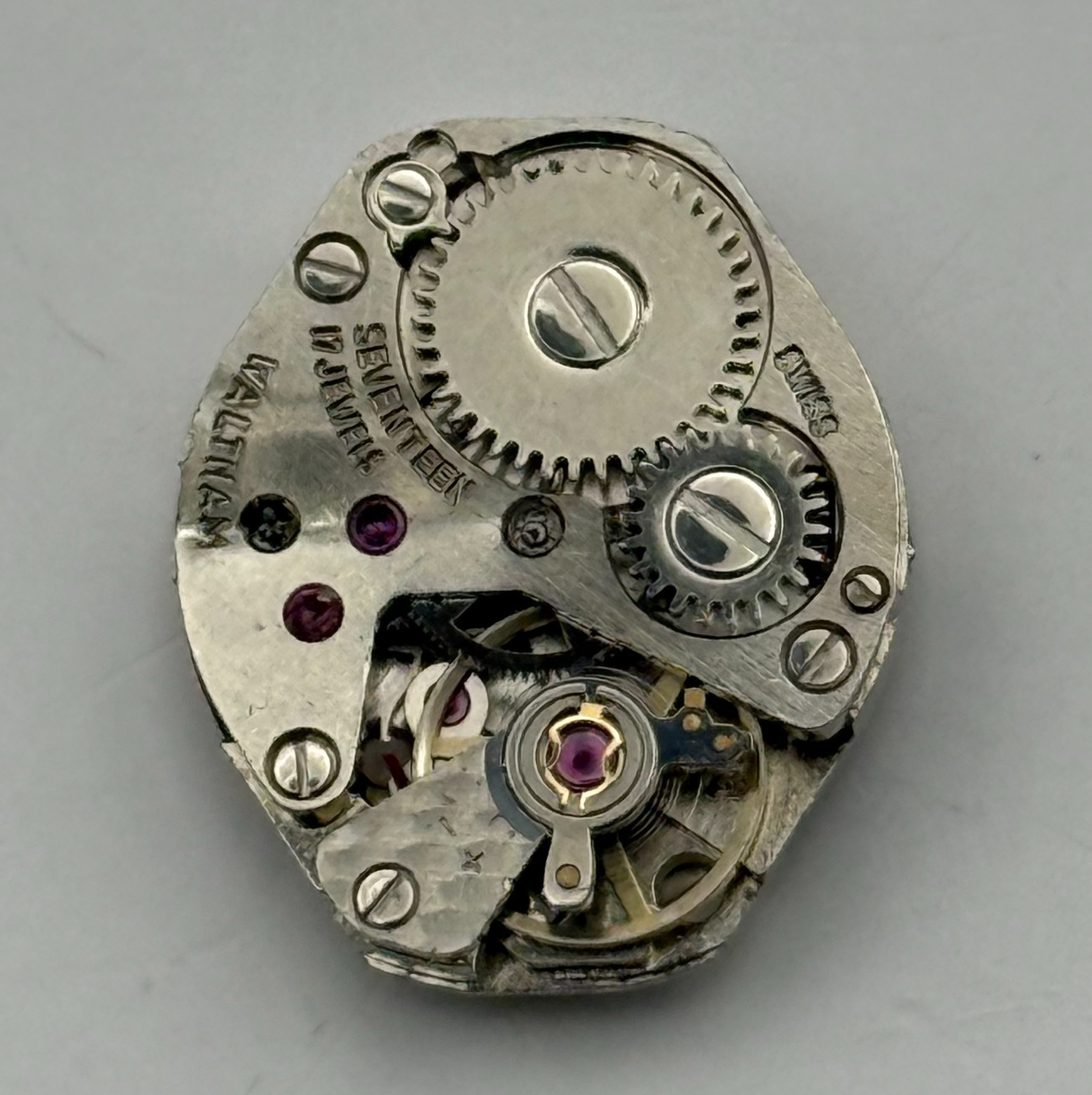 FHF 69-21 Watch Movement Waltham 17 Jewels Swiss Manual Wind Parts Repair 15.3mm