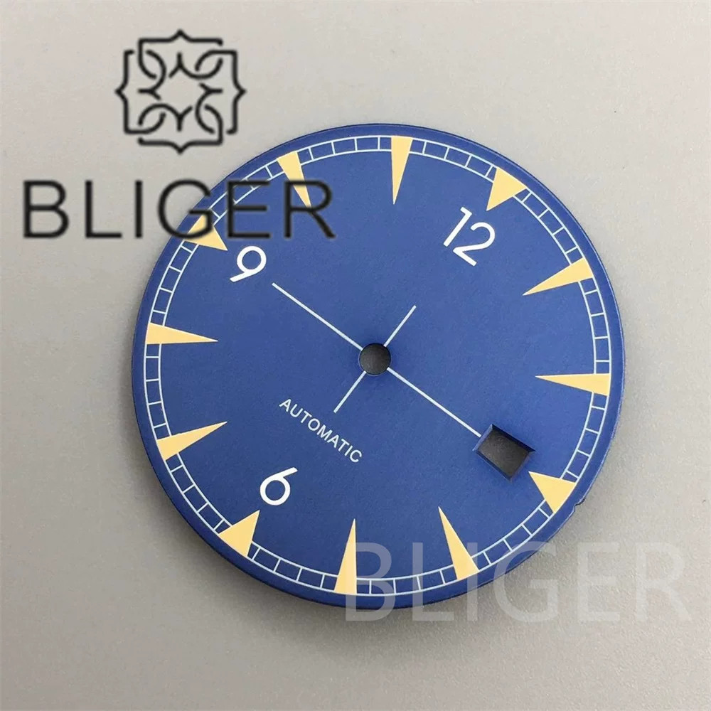 33mm Blue Black White Green Watch Dial Green Luminous for NH35 Movement Parts