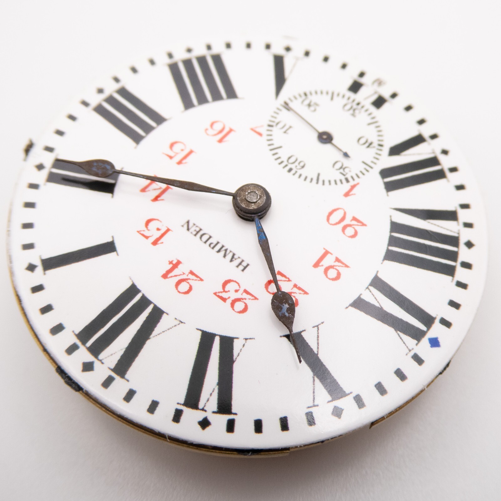 Hampden Grade Champion 18-Size Antique Pocket Watch Movement, 24-Hour Dial