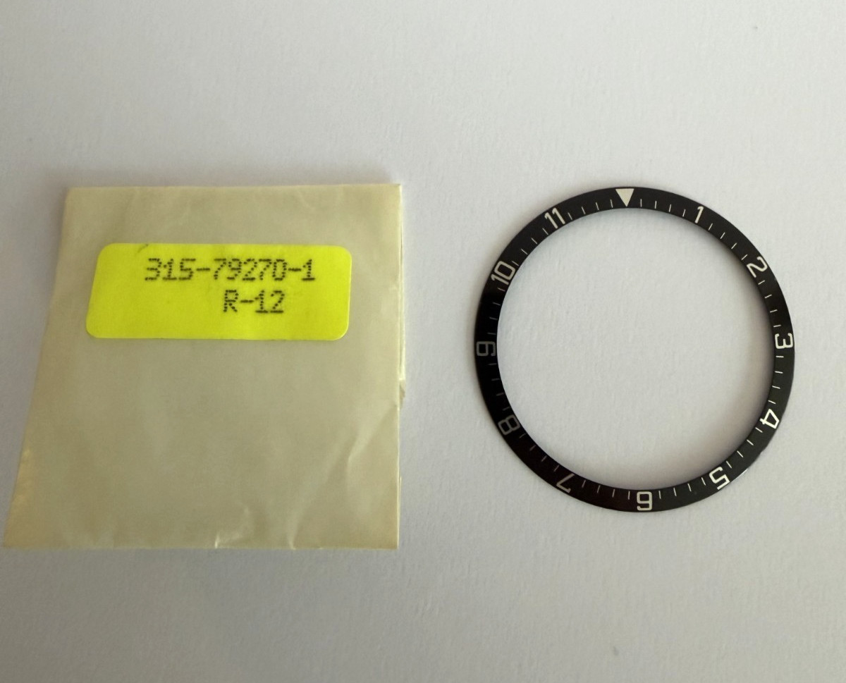 ORIGINAL Bezel Insert 315-79270-1 Black with silver numbers For Tudor Tiger