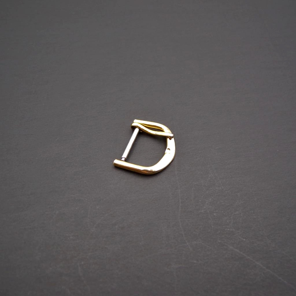 New 15mm Gold Tone Watch Strap Buckle Hong Kong NOS (#5)