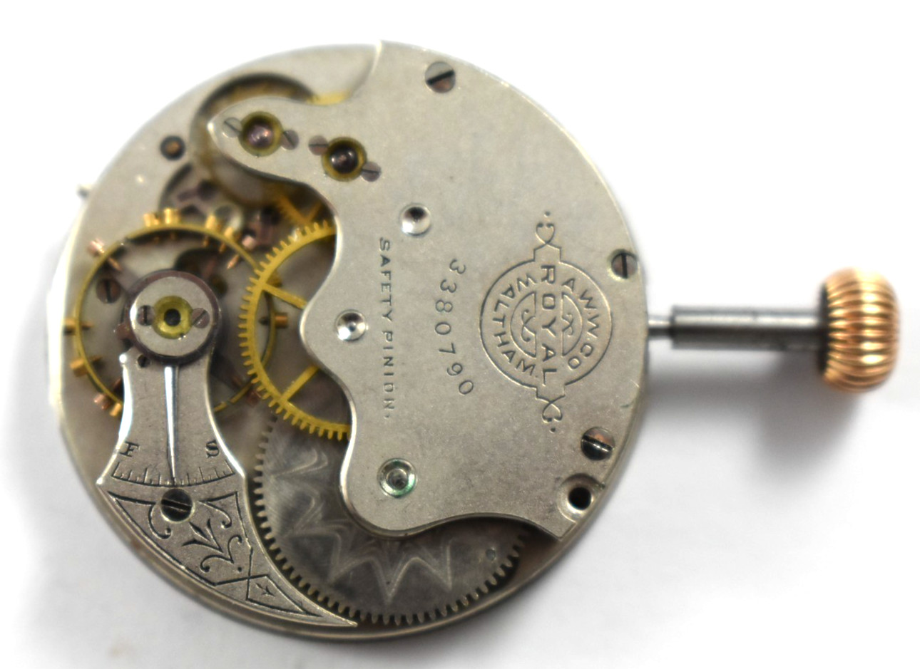 Vintage Waltham Royal 1s 11J Hunting Pocket Watch Movement lot.ra