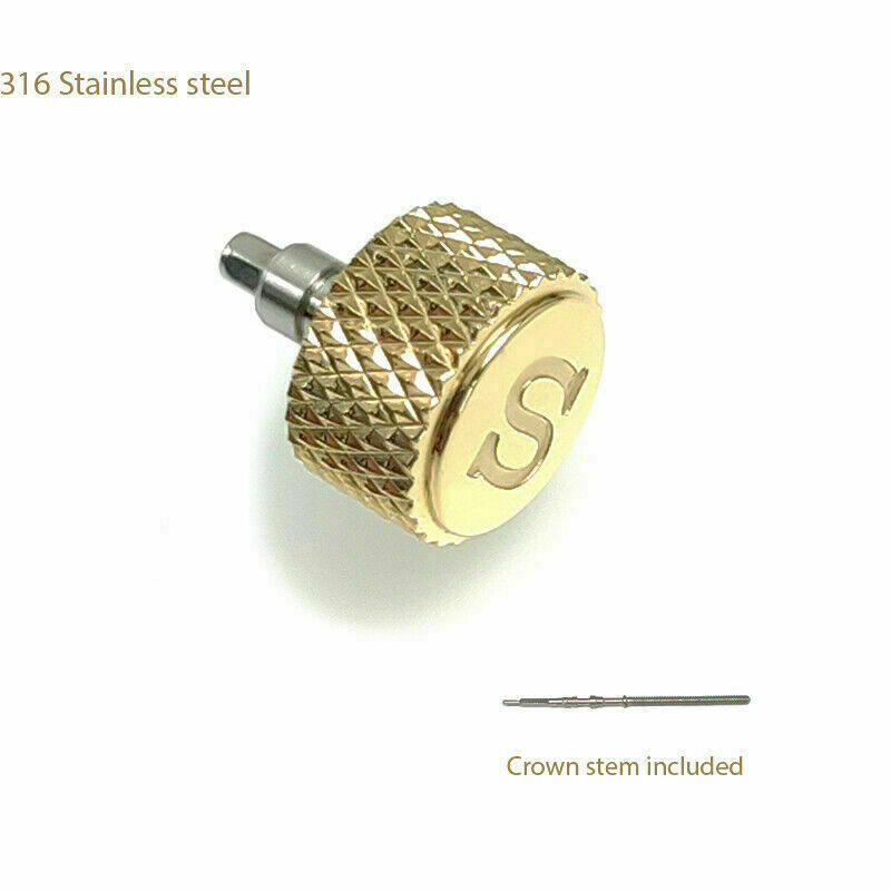 Knurled Crown SKX007/9 Stainless Steel Crown For Seiko 7s26 NH35 NH36 6R15