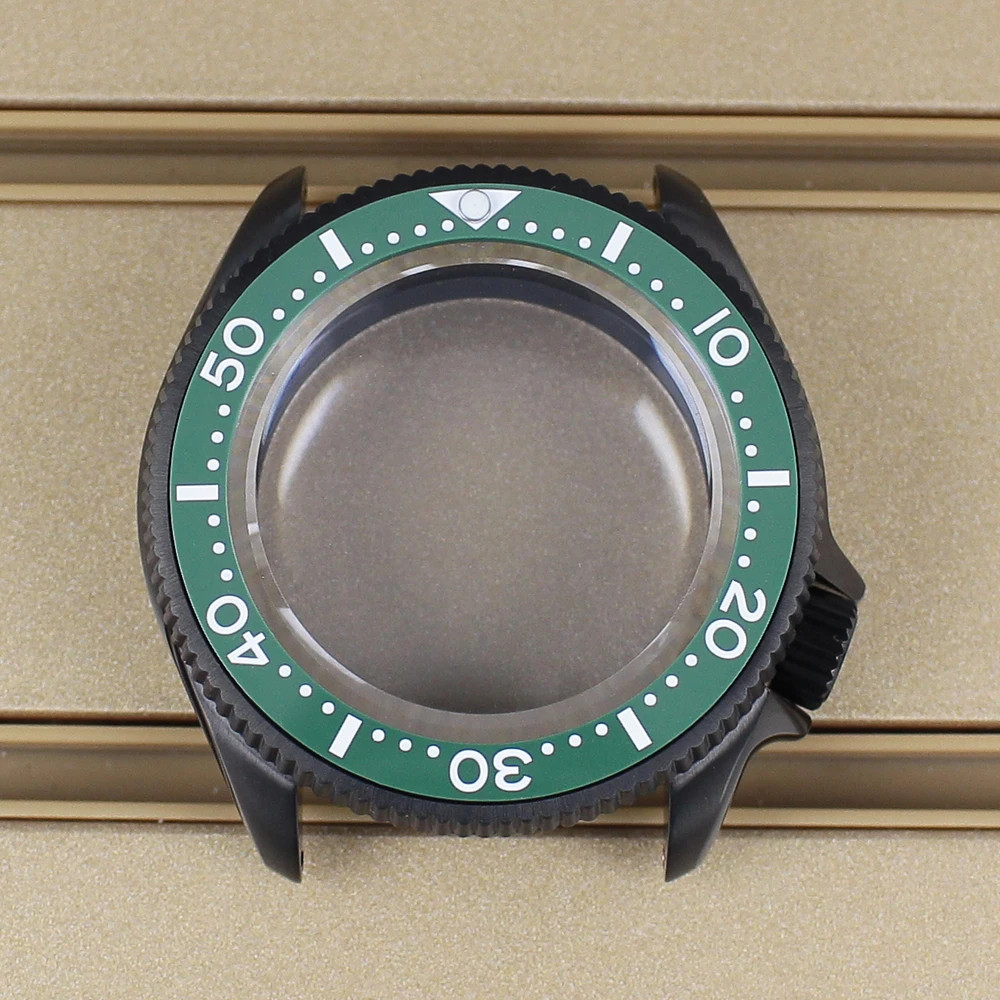 38mm PVD Black Watch Case SKX013 Mod Sapphire Glass 3.8 crown For NH35 Movement