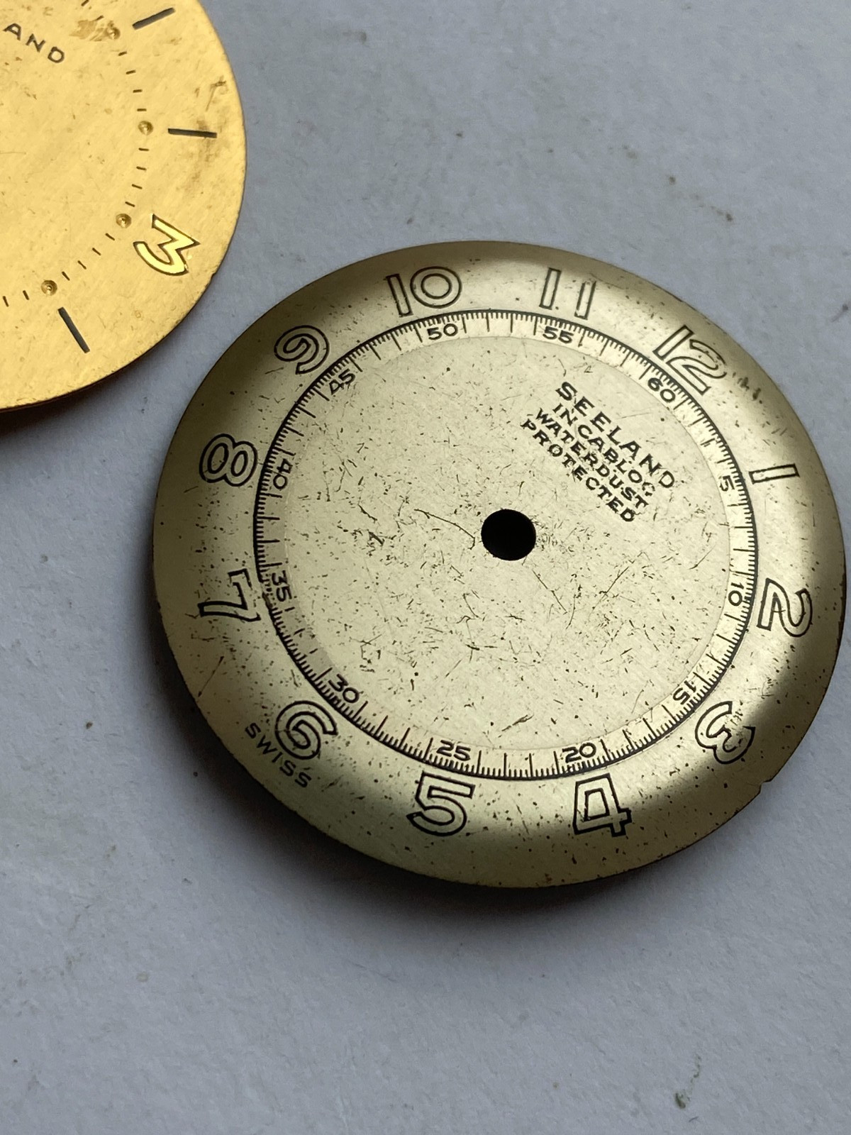 WRIST WATCH DIAL PARTS LOT OF 2 SEELAND