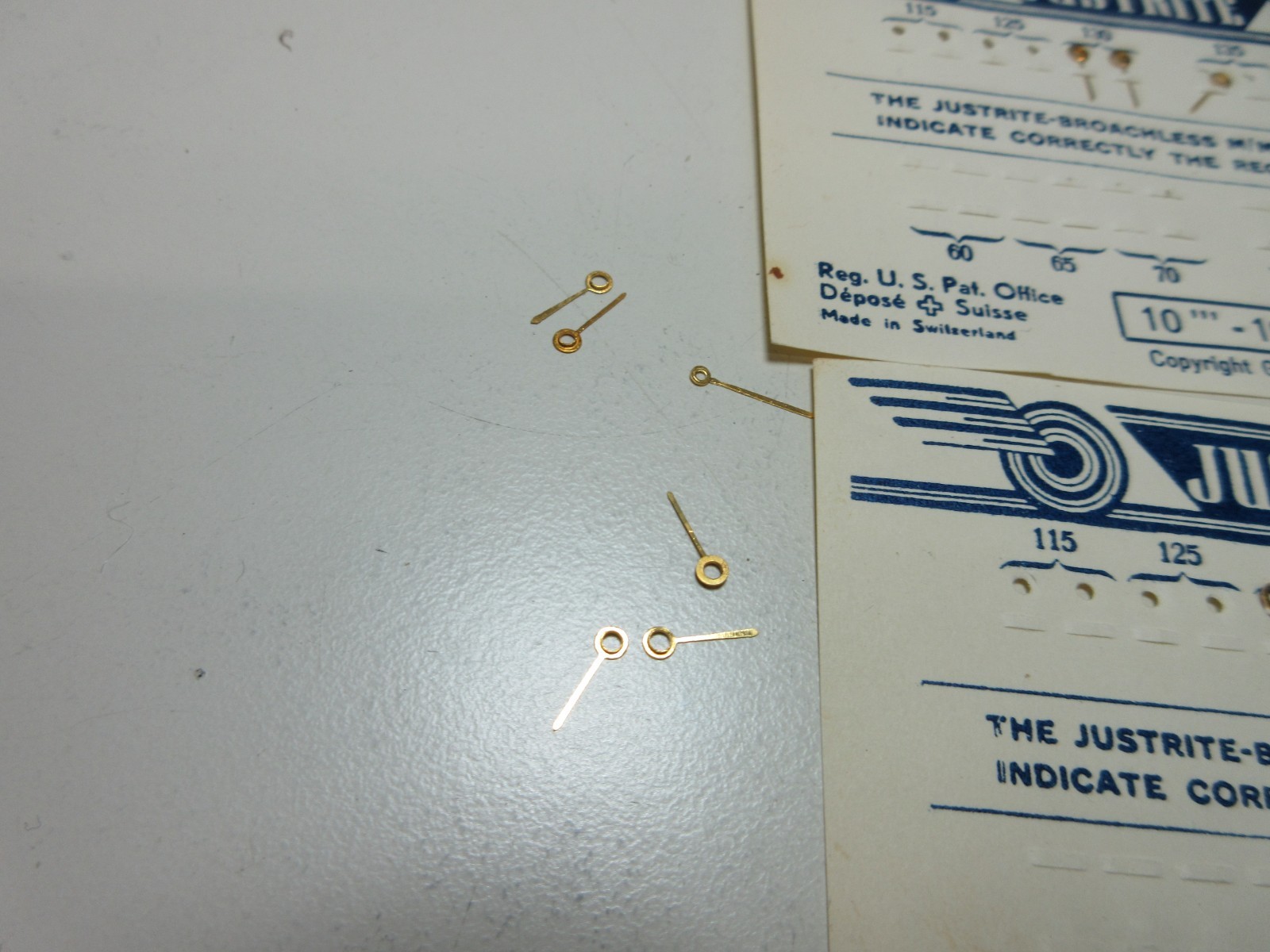 LOT JUSTRITE WATCH HANDS 10”’ 10 3/4”’ WATCHMAKER REPLACEMENT PARTS #244