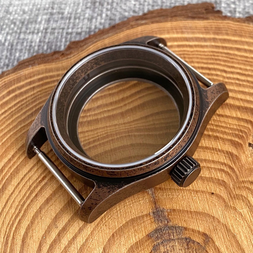 Retro NH35 Men Watch Case for NH36 PT5000 ETA2824 36mm 39mm Bronze PVD Plated