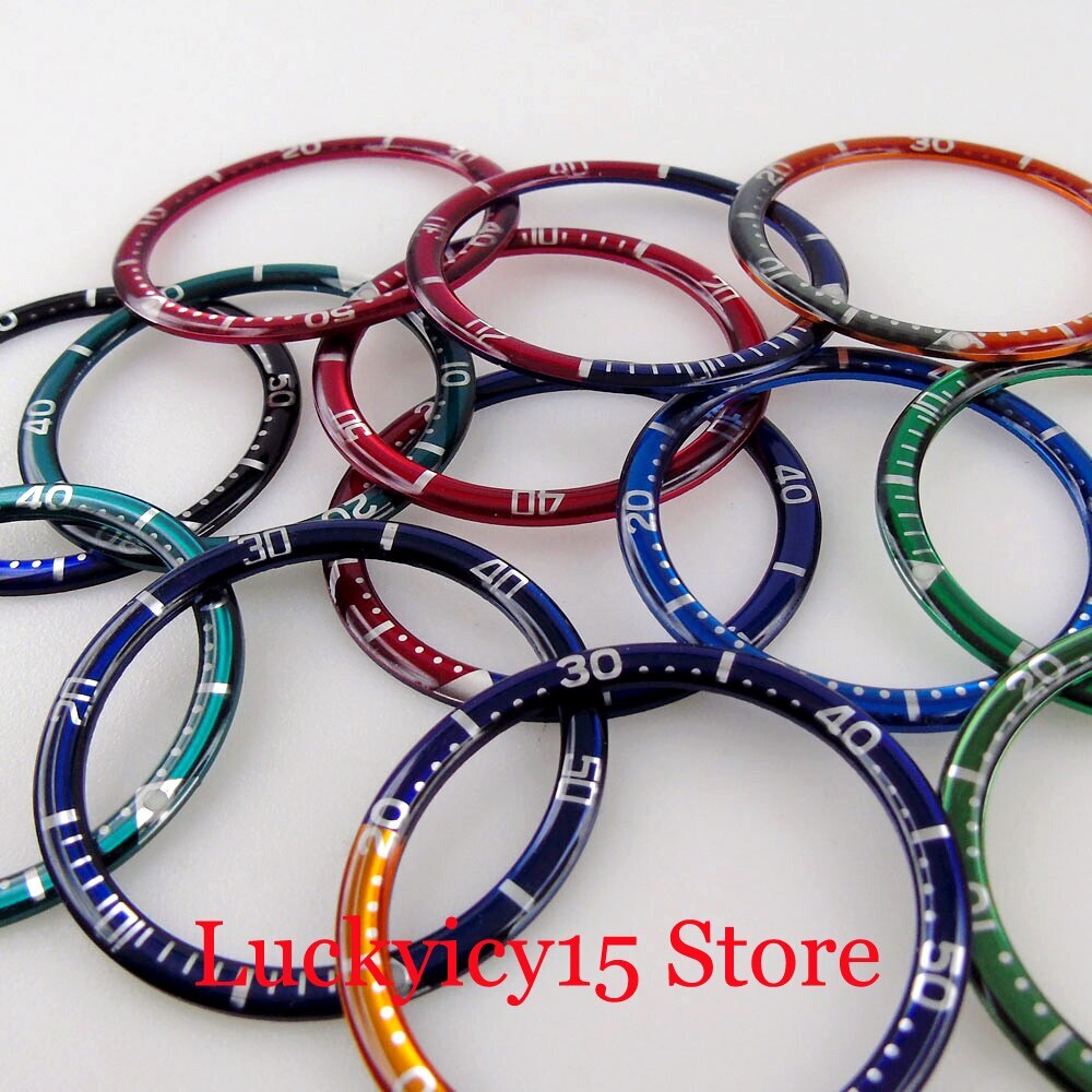 Flat Watch Bezel Insert 38mm*30.6mm Blue Red Green Black Fit SKX SUB GMT Watch