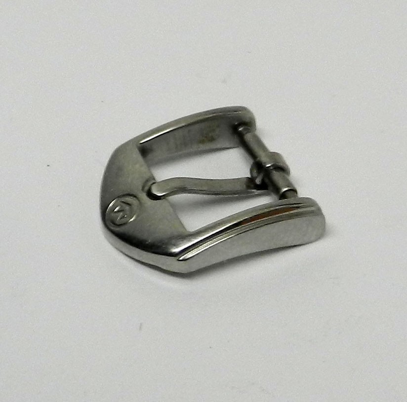 Original Swiss Movado 12mm Stainless Steel Silver Tone Watch Buckle With M Logo
