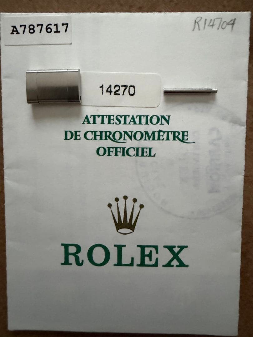 Genuine Rolex Explorer I 14270 Stainless Steel Spring Bar Set 20mm Lug Width