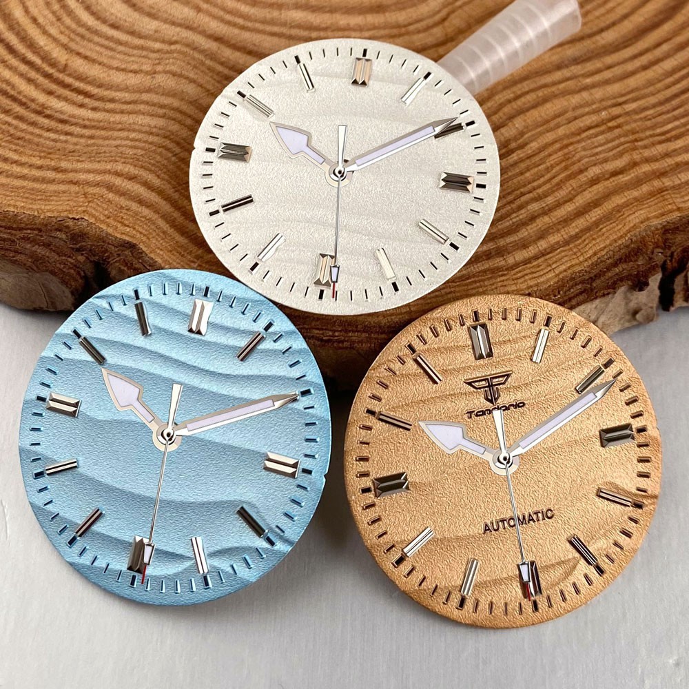 29mm Ripple Blue White Brown Watch Dial Face Fit NH35 NH36 ETA2824 Miyota8215