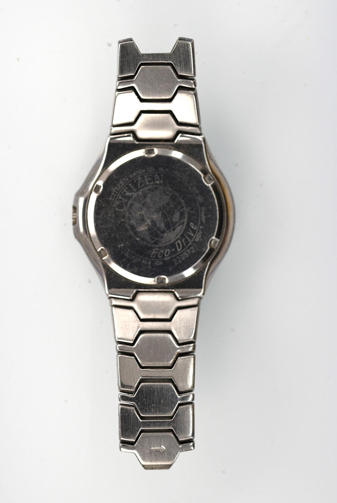 Citizen Eco Drive Watch Men Blue Solar Stainless Steel WR Date NON-WORKING-c8