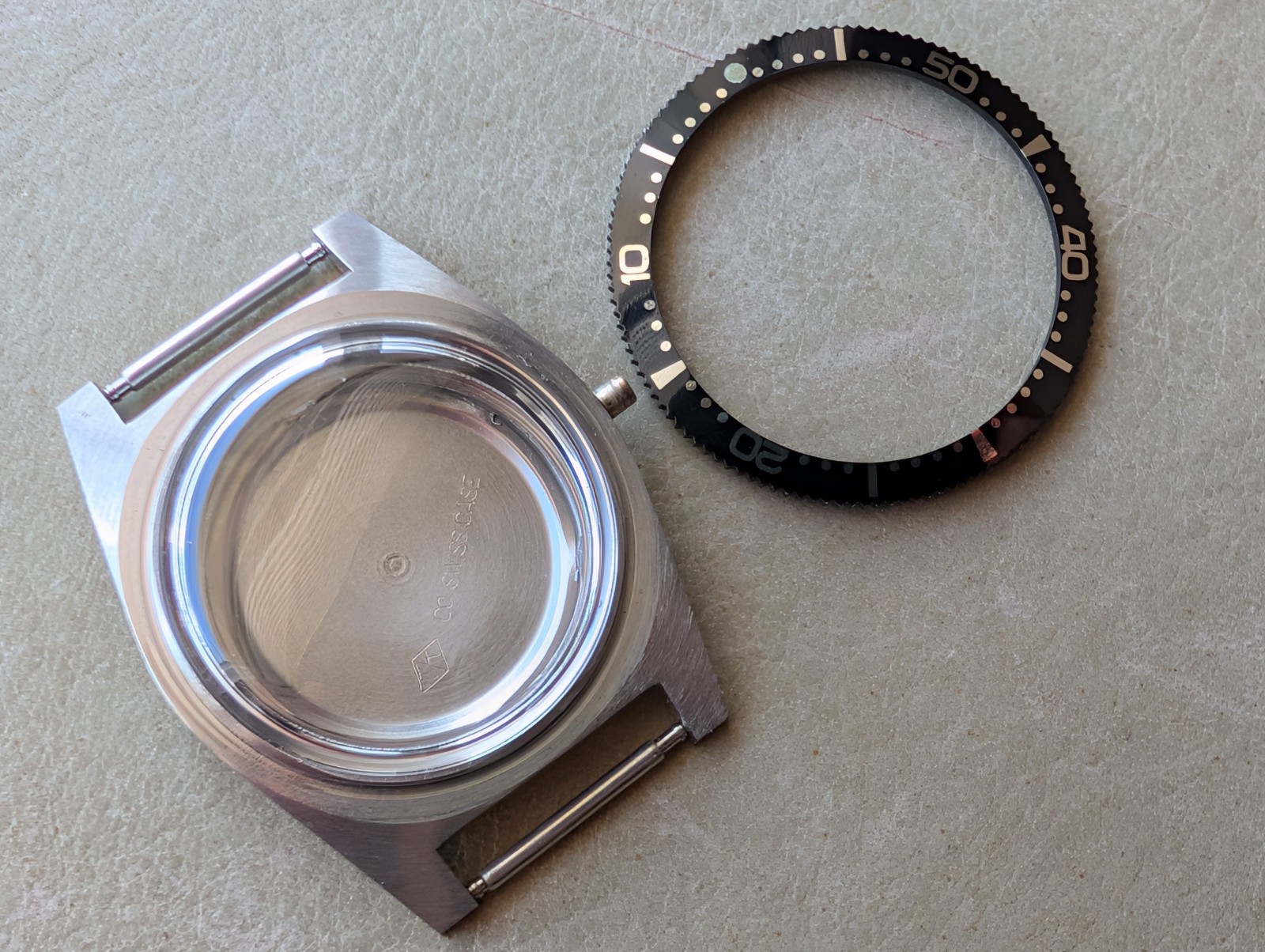 Vintage 1960/70’s TK All SS Diver Case/Loose Countdown Bezel/Crystal/Spring Bars