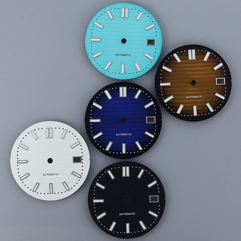 NH35 Dial 30.8Mm Modified Nautilus Dial Replacement Parts Date Frame Green C3 Lu