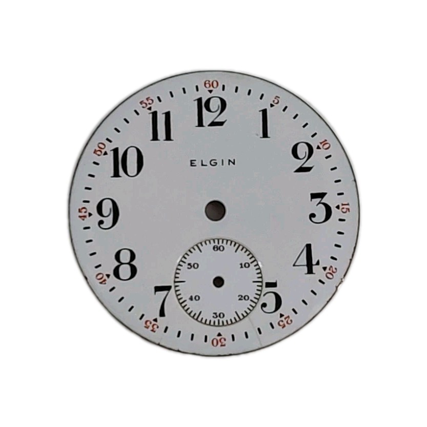 Elgin 28.9mm Sunk Enamel Pocket Watch Dial Only 1636