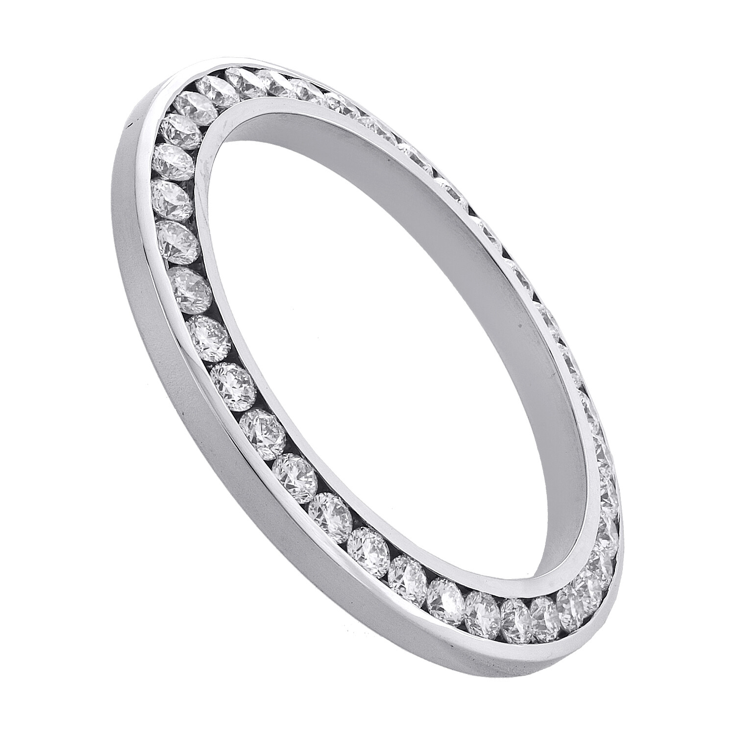 Genuine Round Diamond 10 Points Channel Set Bezel For 36mm Rolex DateJust 3.6 CT