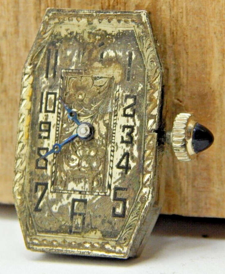 Vintage Pandow 16 jewel 2 adjustment art deco wrist watch movement with dial