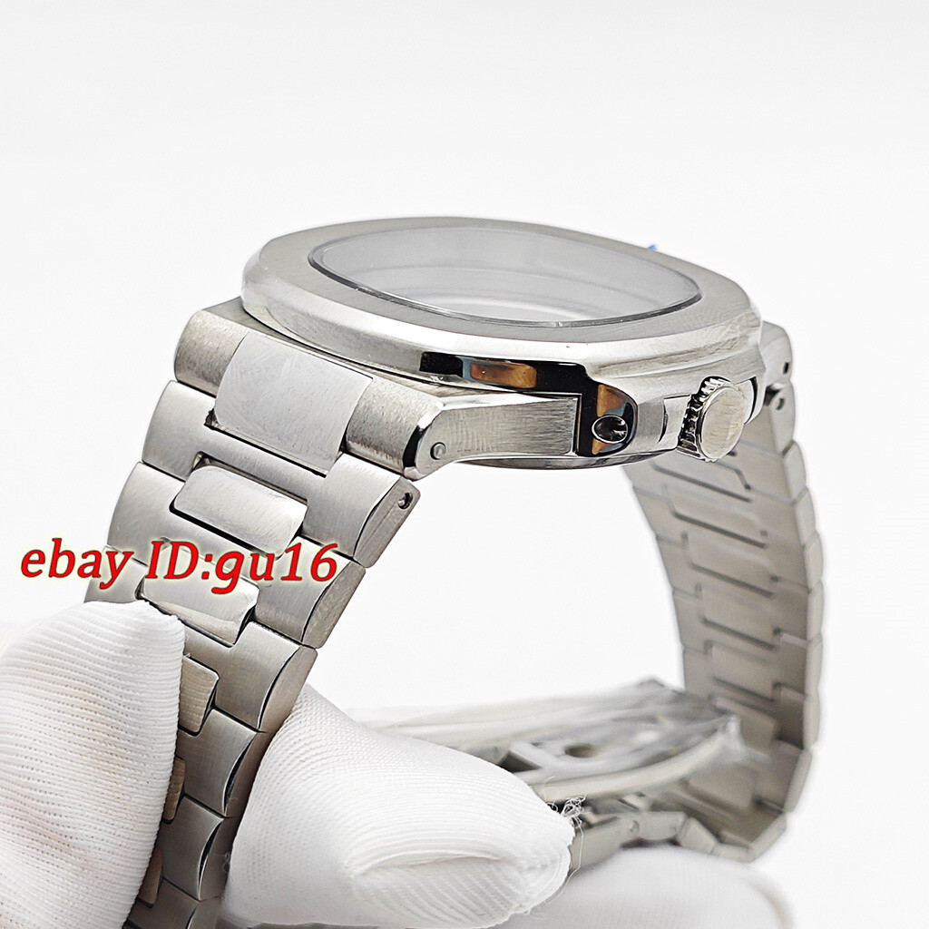 42mm silver watch case stainless ste fit NH35 NH36 ETA2824 PT5000 movement parts