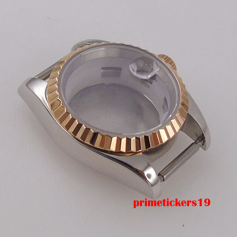 26mm Two Tone Watch Case for NH05 Lady Wristwatch Parts Rose Gold Bezel Sapphire