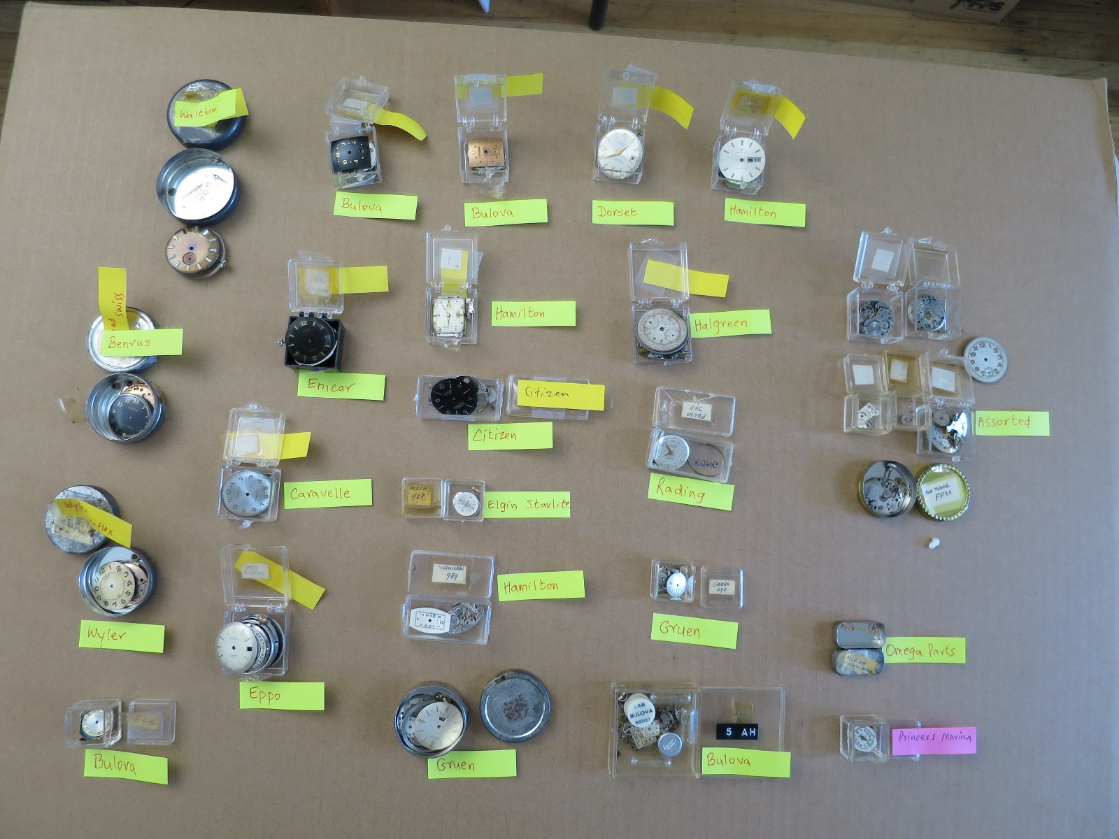 Lot 20 Bulova, Hamilton, Gruen, Rading, Waltham, Halgreen SWISS Movements Parts