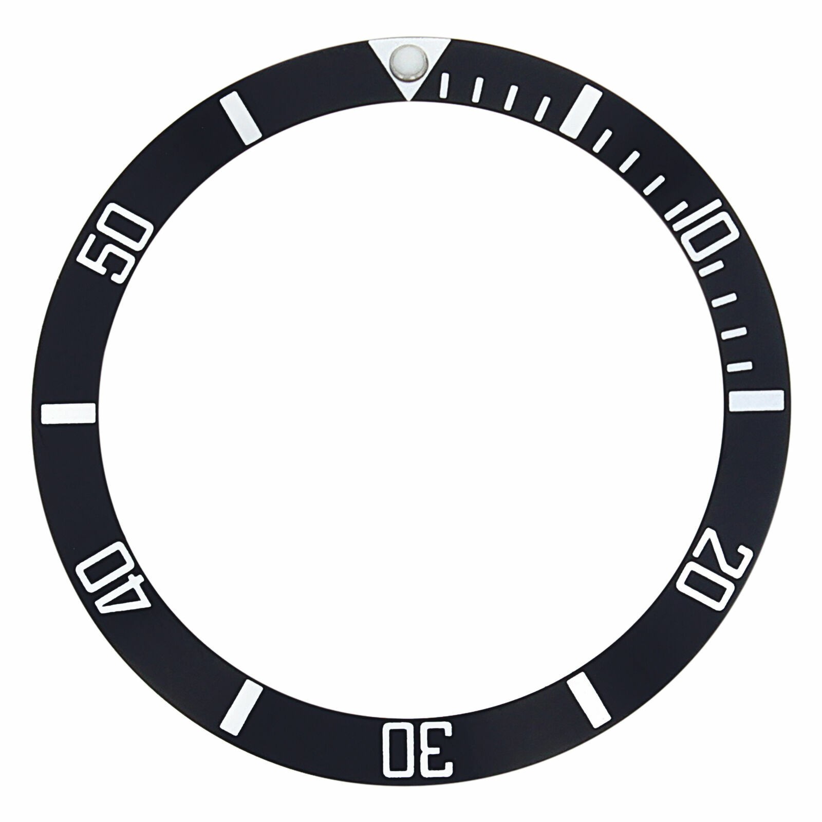 Black Silver Font Replacement Bezel Insert 37mm x 30mm Diver Watch