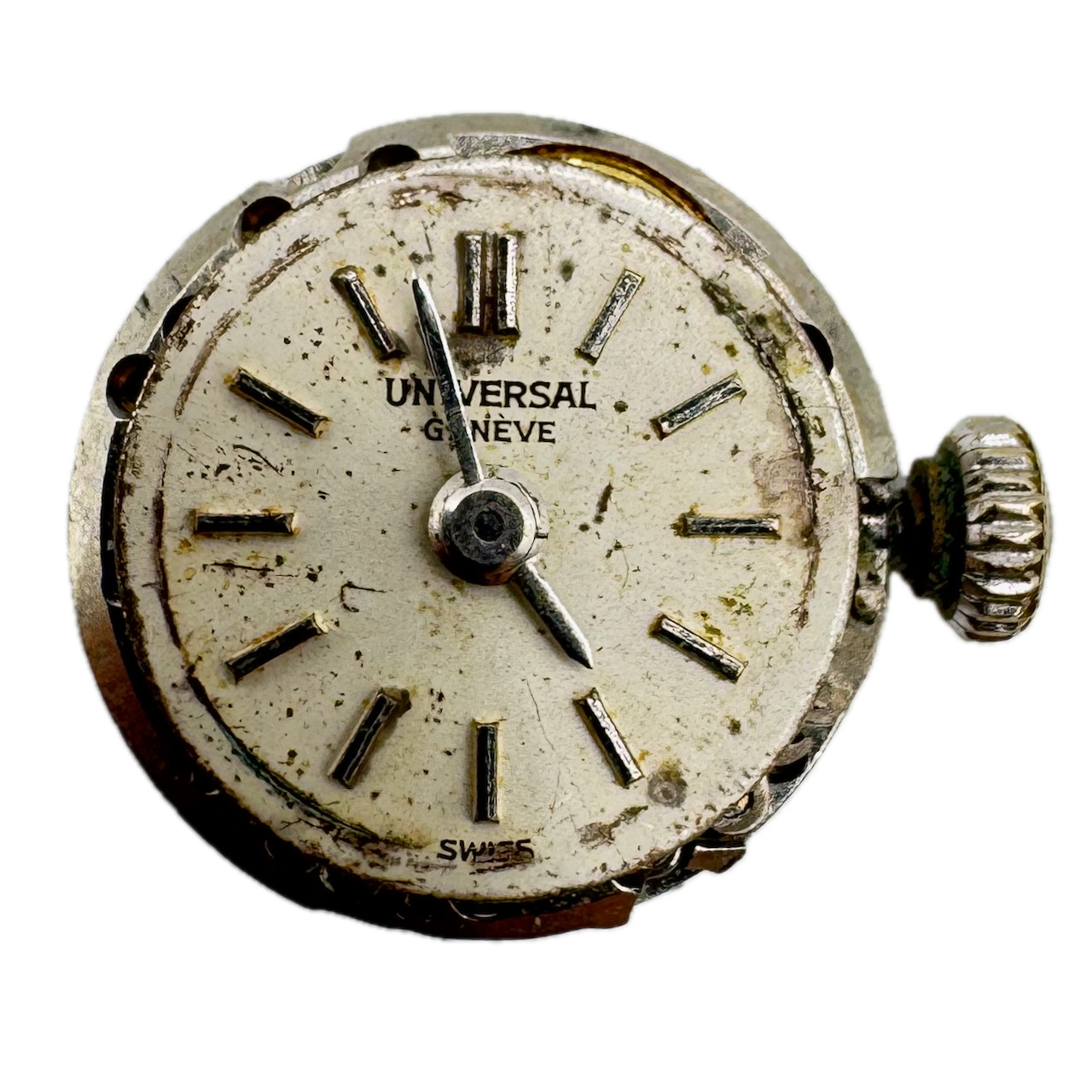 Vintage 13.5mm Universal Geneve White 17J Mechanical Ladies Wristwatch Movement