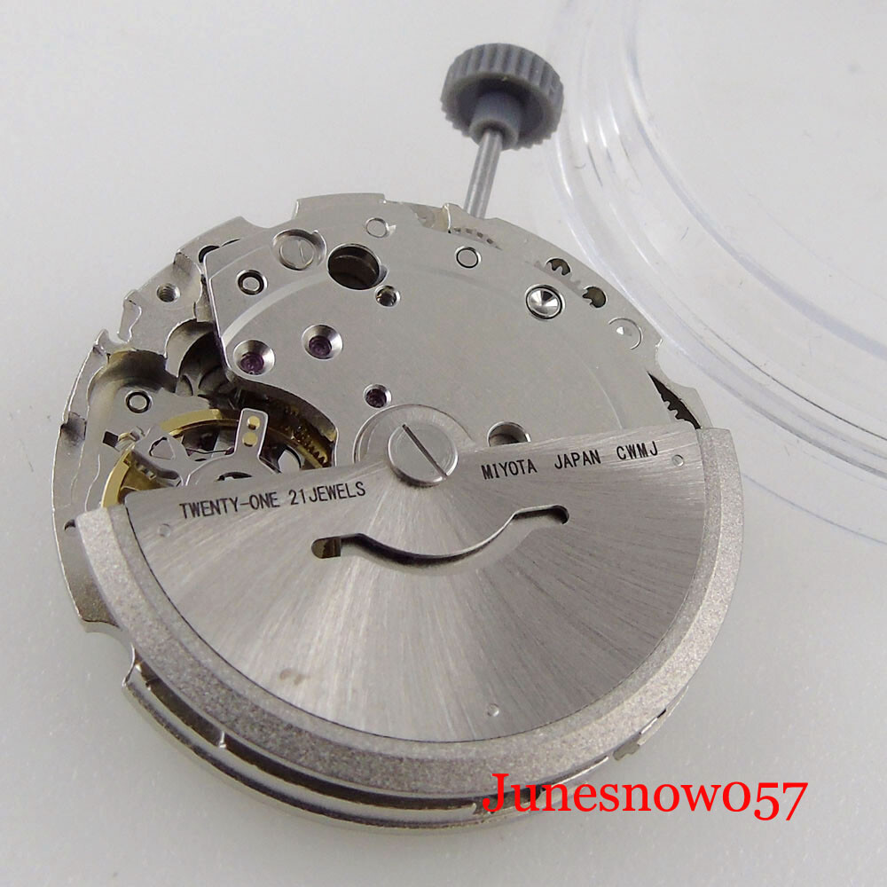 Black Date 21 Jewels MIYOTA 8215 Watch Automatic Movement Hack Second