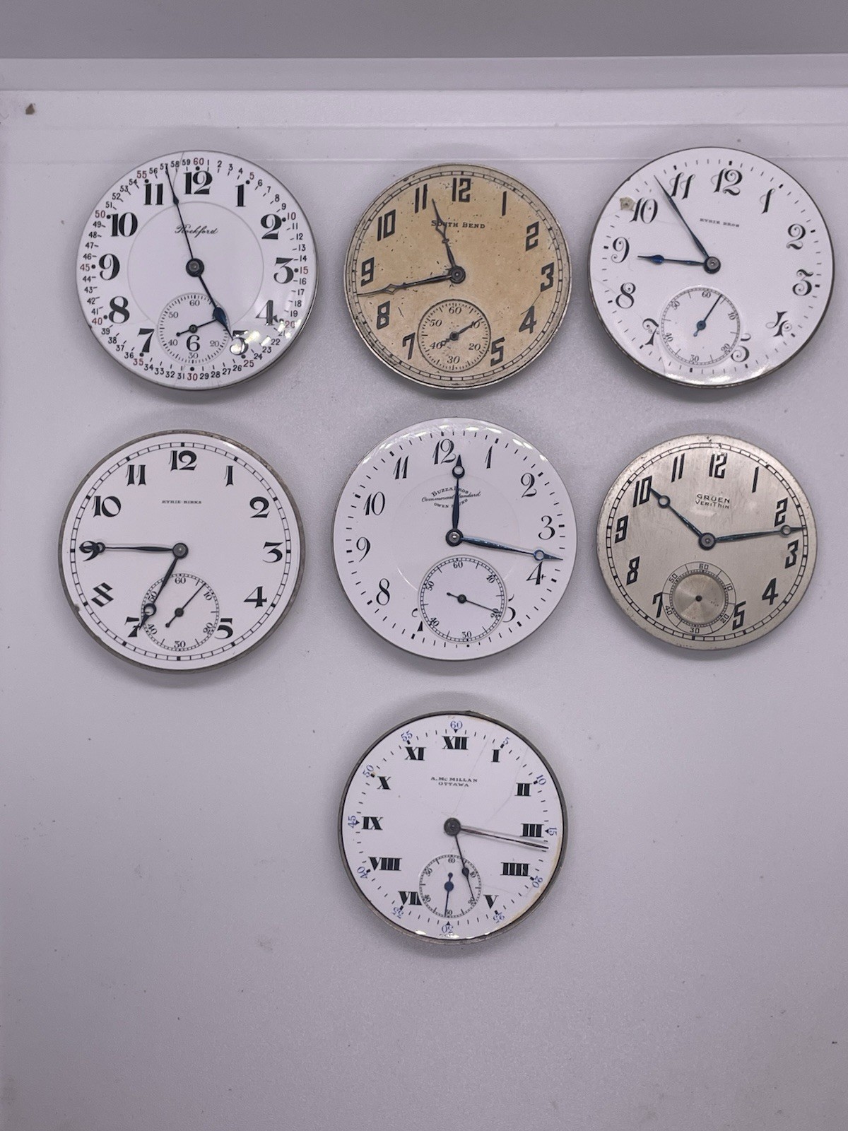 Lot of Pocket Watch Movements Rockford, South Bend & More Parts Lot.