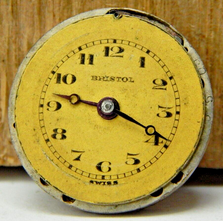 Vintage Bristol watch co 15 jewel 2 adjustment openface pocket watch movement