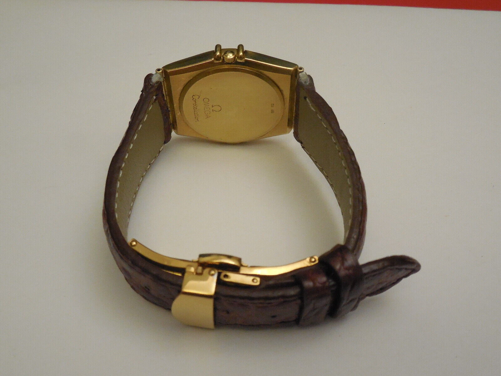 CUSTOM HAND MADE 34MM CROCODILE DEPLOYMENT STRAP FOR OMEGA 34MM CONSTELLATION