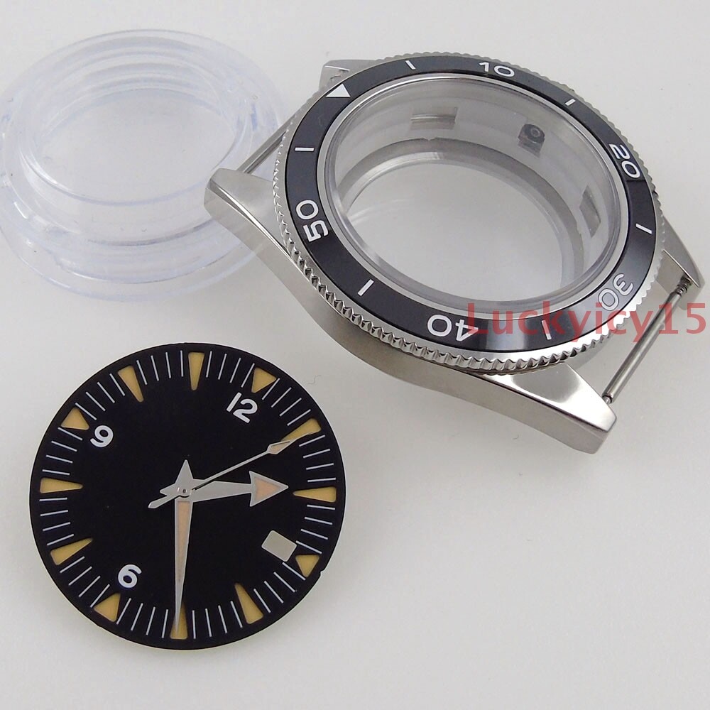 41mm Watch Case Dial Hands Fit for NH35A movement Sapphire Glass ceramic bezel