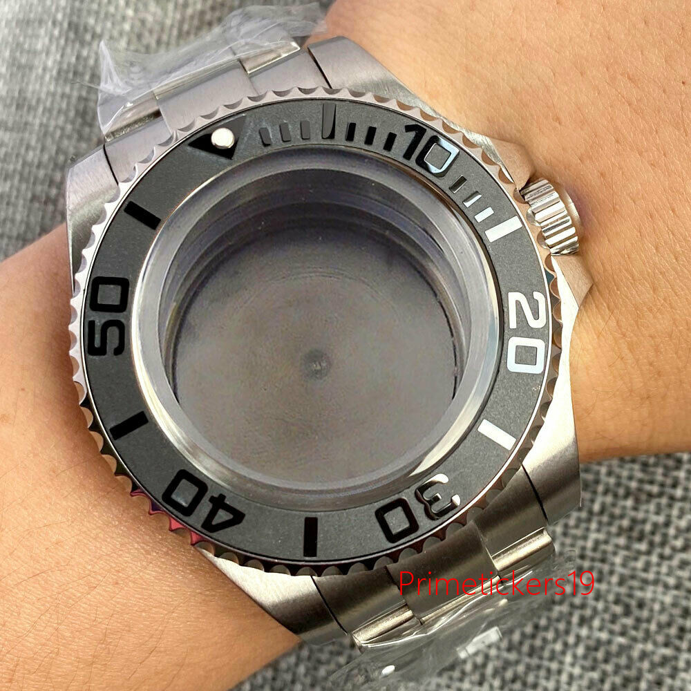 43mm Watch Case Steel Band Fit NH35 NH36 ETA2836 PT5000 Miyota82 Screwdown Crown