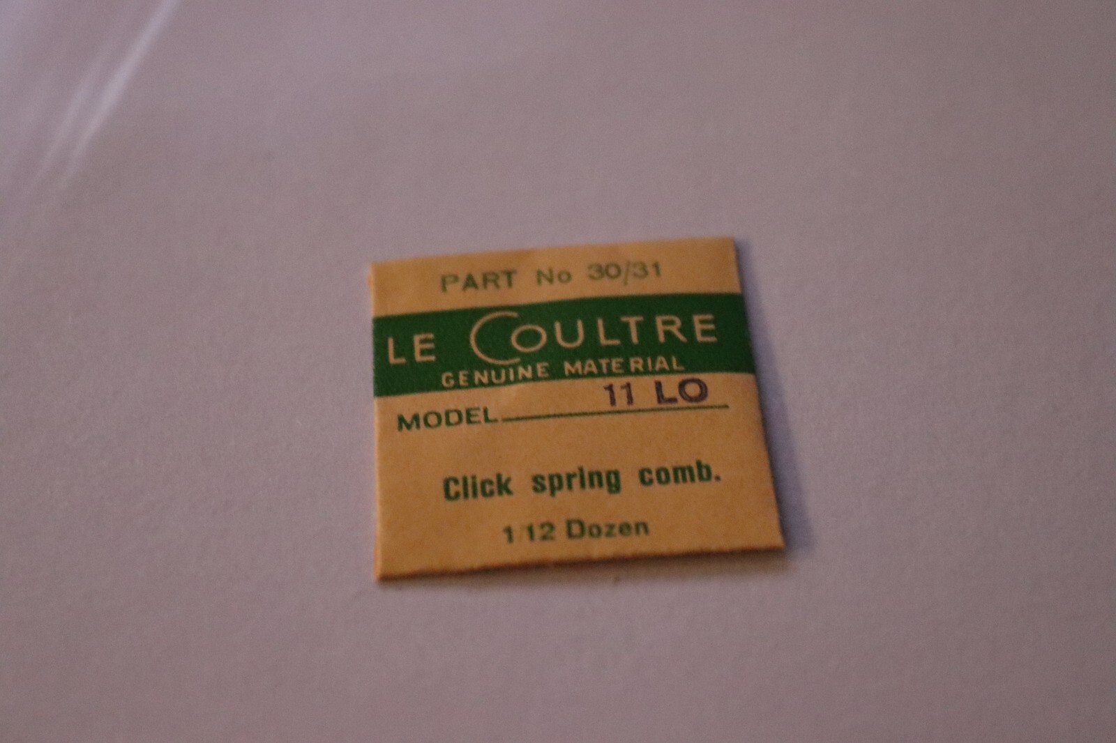 Jaeger LeCoultre Part# 434 Click & Spring Combo By Caliber