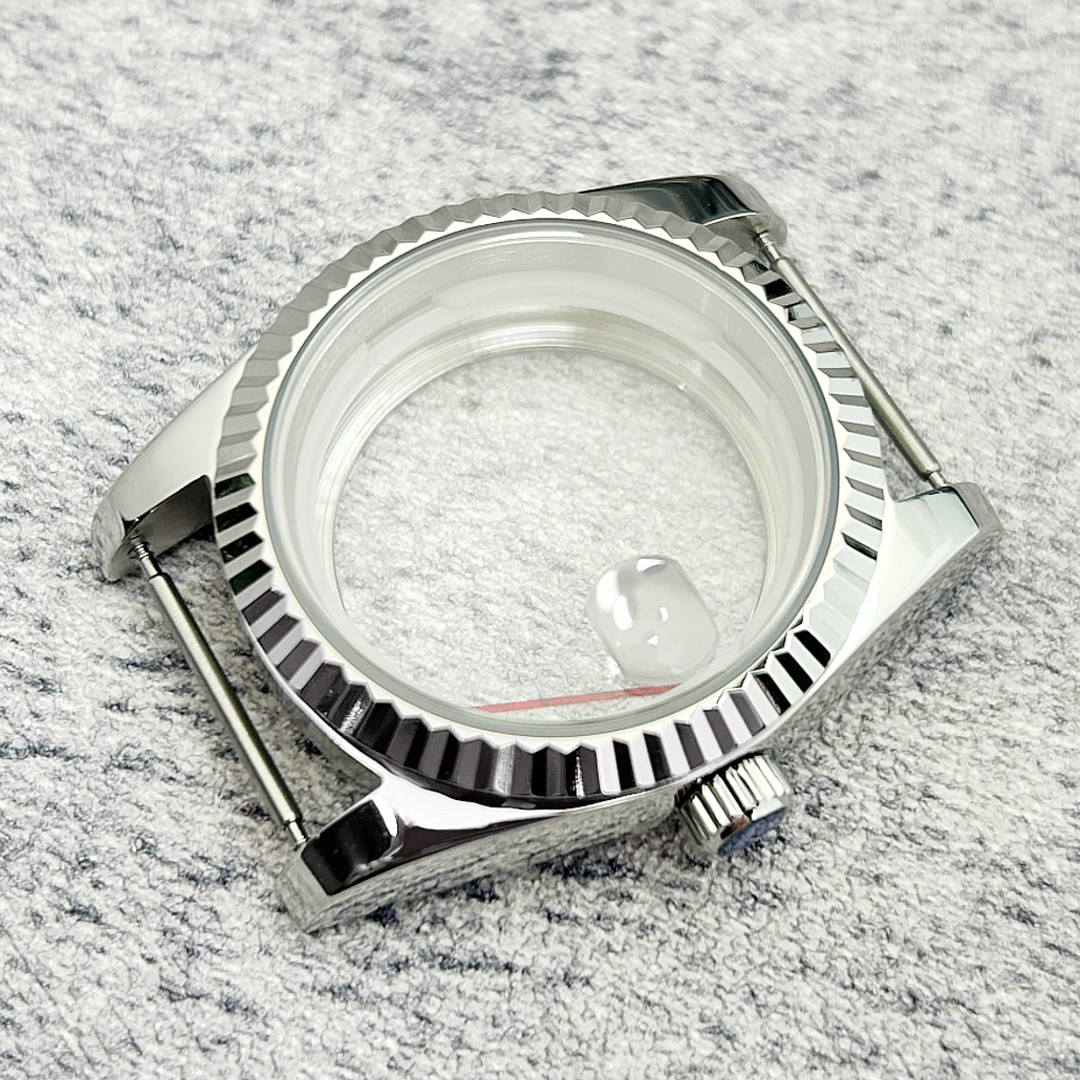 DIY 36mm Stainless Watch case kit For ETA 2824 Movement Silver Polished Mod
