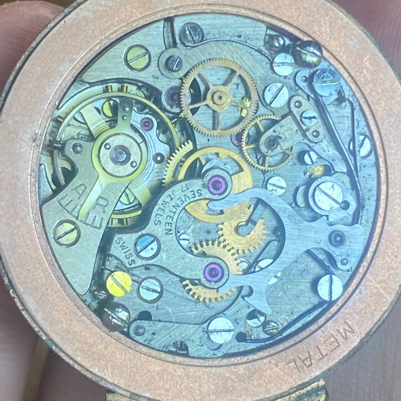 VINTAGE ENSCAR CALIBER LEMANIA 1270 CHRONOGRAPH WATCH MOVEMENT FOR REPAIR/PARTS