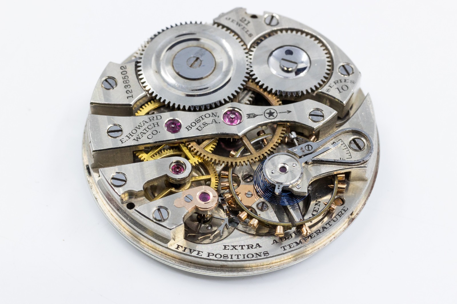 ANTIQUE HOWARD 21 JEWEL SERIES 10 POCKET WATCH MOVEMENT & DIAL