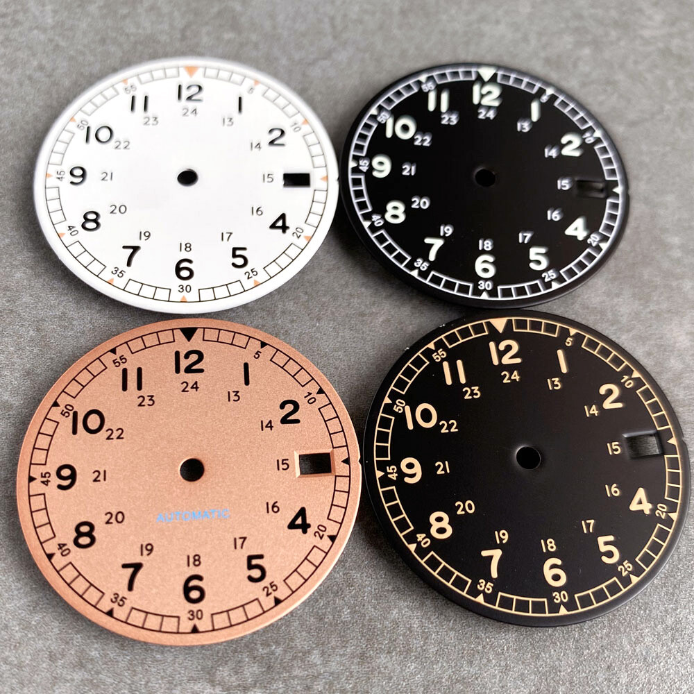 Tandorio High-Quality 29mm Sterile Watch Dial Fit Japan NH35 NH36 Watch Parts