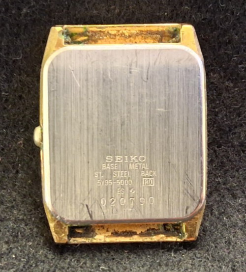 SEIKO QUARTZ TANK VINTAGE WATCH MOVEMENT DIAL PIECE BROKEN FOR PARTS OR REPAIR
