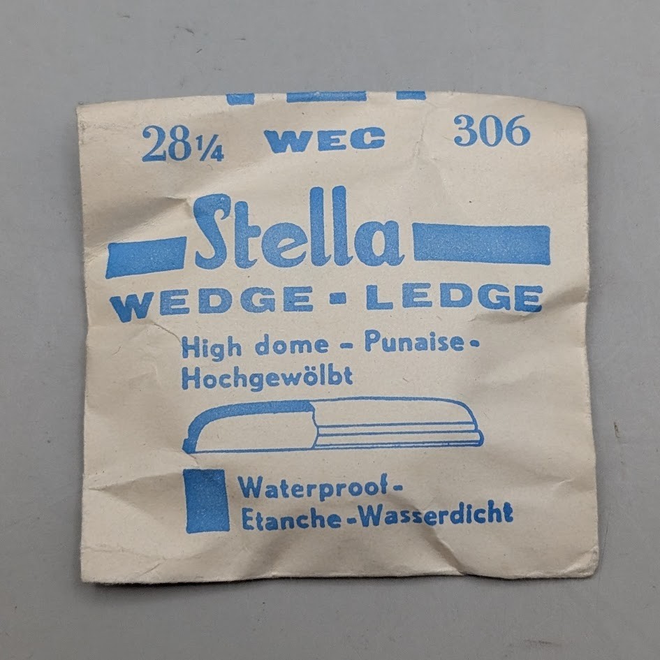 NOS Stella WEC 30.6mm Wedge Ledge High Dome Watch Crystal Size 28 1/4