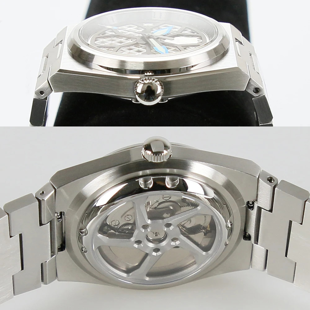 10ATM Watch Caseback 316L Stainless Steel Sapphire Glass Rotor Rim For SKX007