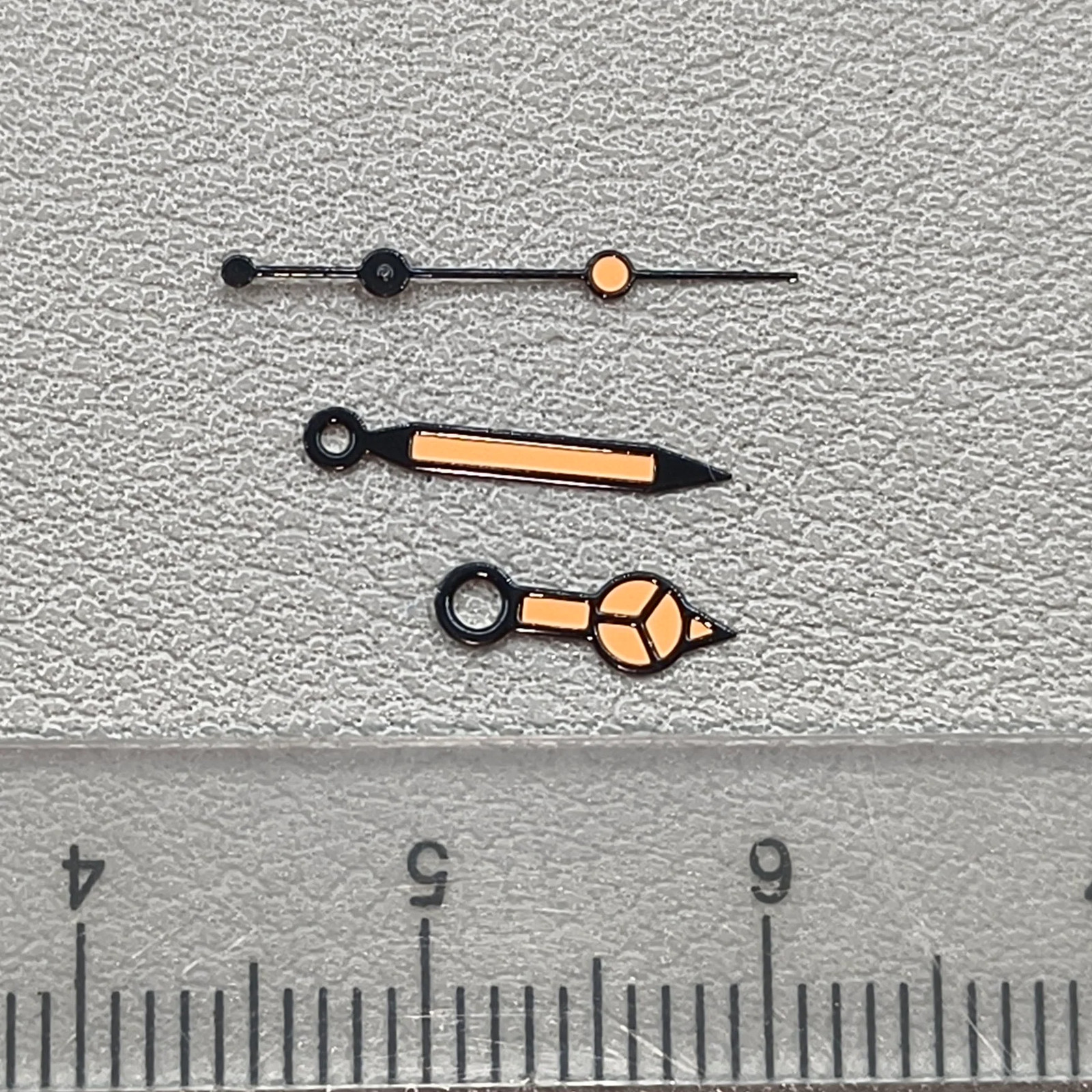 A2 Black-Orange Luminous Watch Hands for NH35/NH36/4R/7S