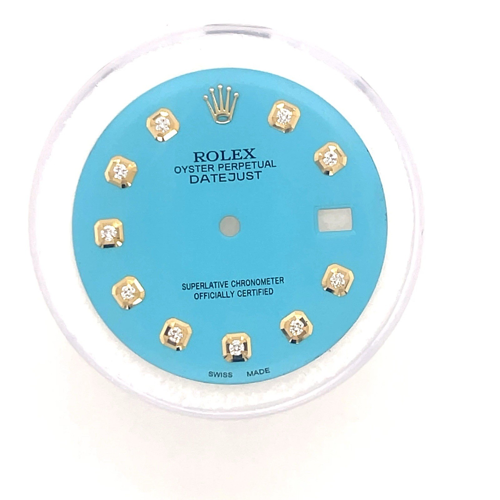 Custom Tiffany Blue Dial For Datejust 36mm non quick set Natural Diamond